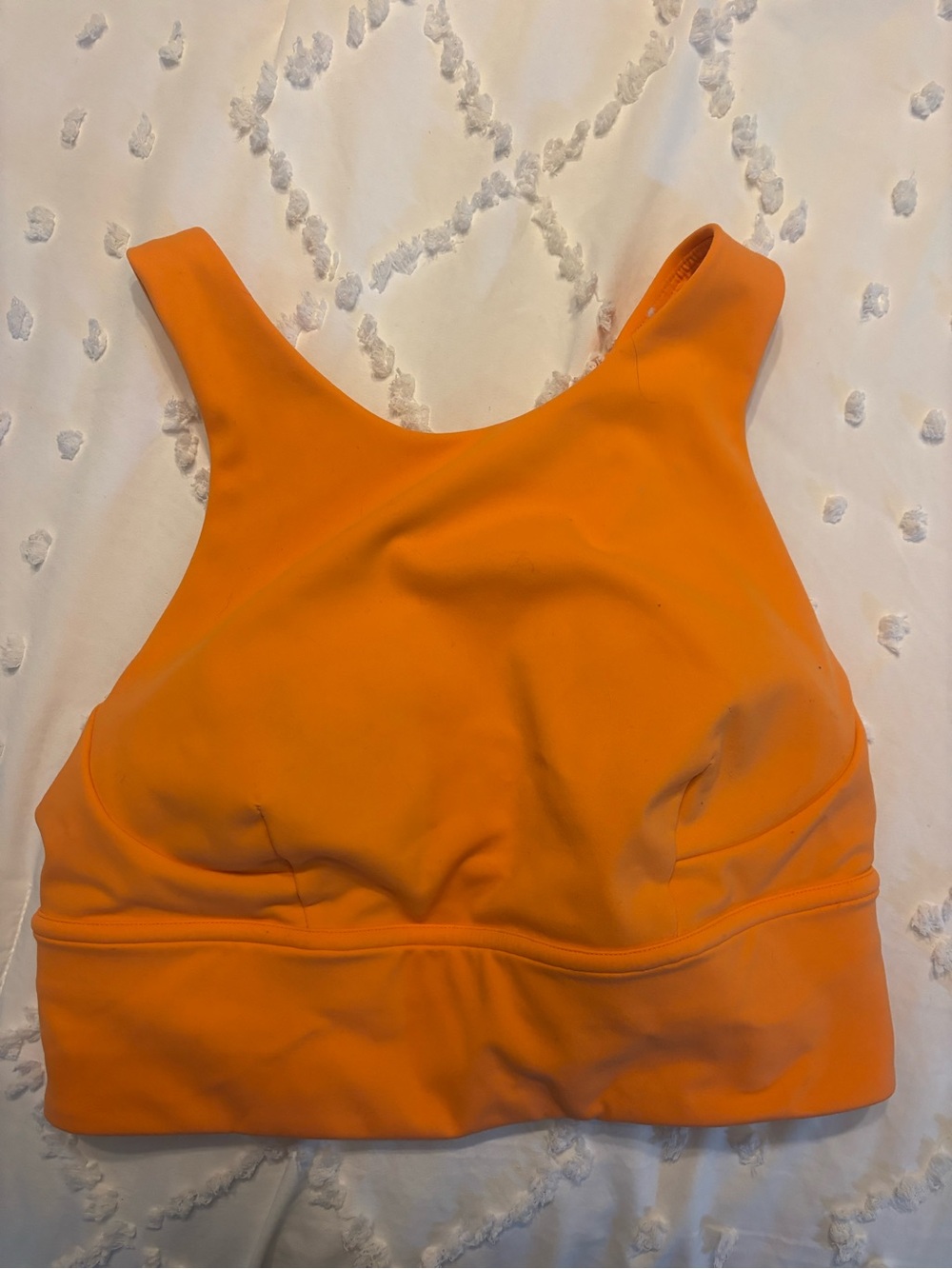 Lululemon Orange High-Neck Sports Bra